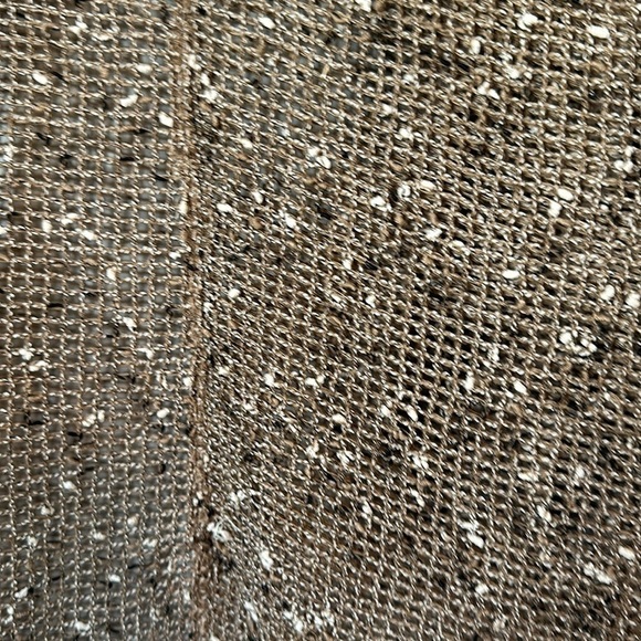 Keren Hart Women’s Gold Metallic Open Cardigan, Size M, Mesh Knit Design - Picture 5 of 7